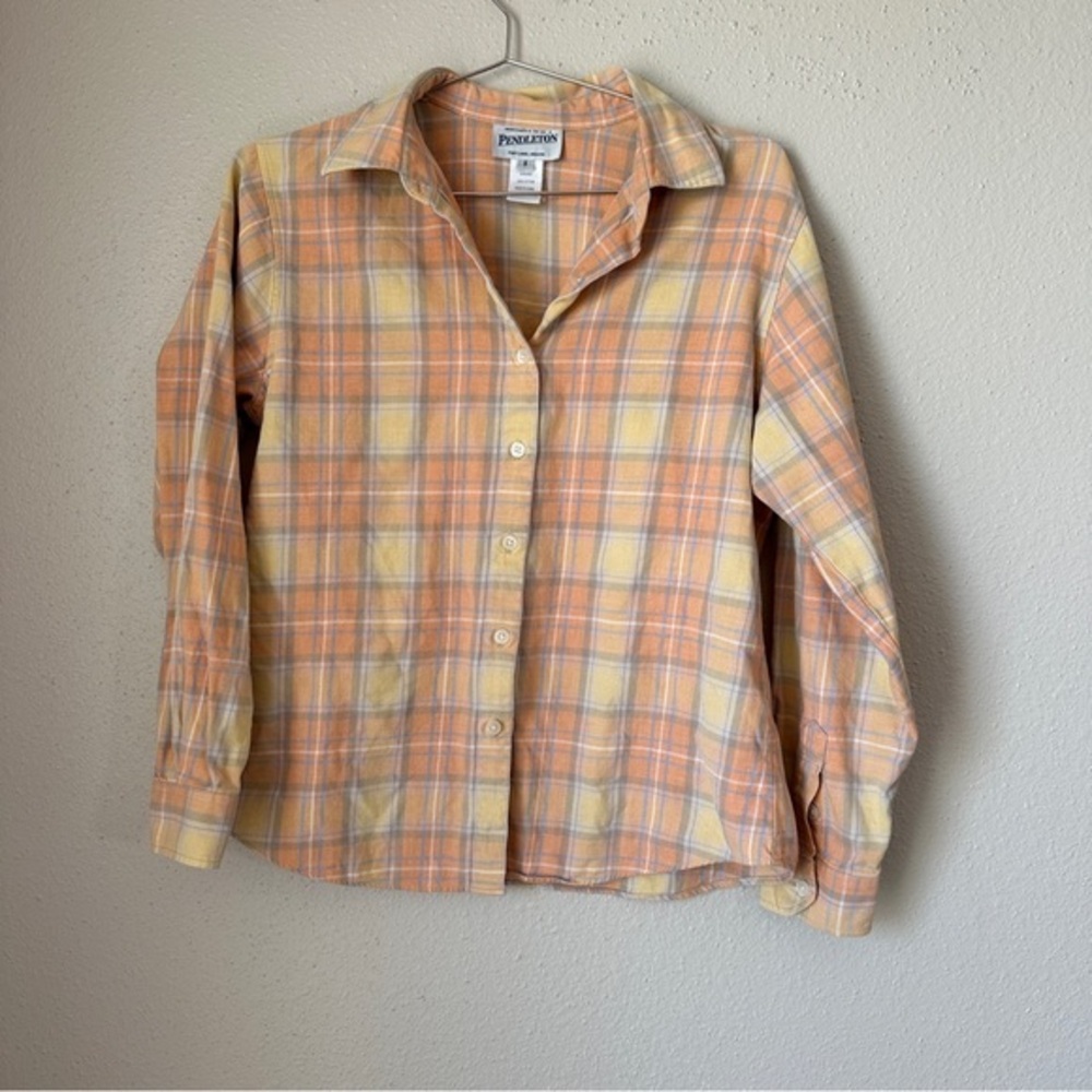 Pendleton Orange and Yellow Plaid Shirt